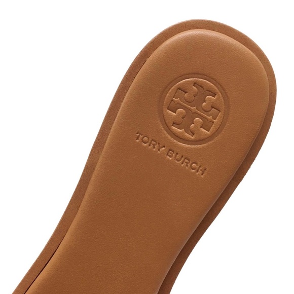 Tory Burch Everly Calf Leather Gold Signature Logo Slide - Picture 7 of 8